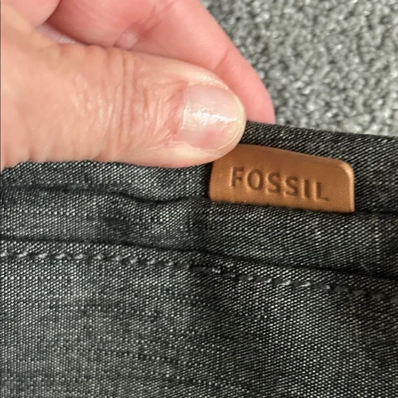 EUC Fossil Gray and Tan Messenger Bag holds laptop. - Picture 8 of 16